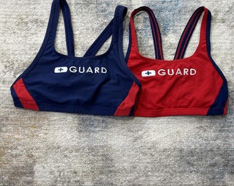 Speedo ライフガードビキニトップ 2枚セット Sサイズ 赤青 水着 アスレチック