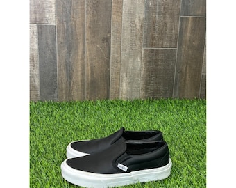 Vans Classic Slip-On Czarne, perforowane skórzane trampki damskie 6 Męskie 4.5 721356