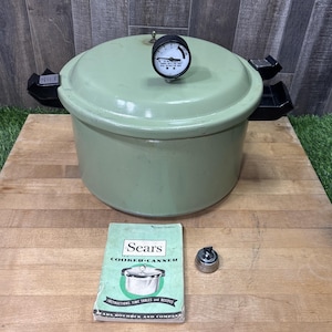 Vintage 1975 Sears Avocado Green Pressure Cooker Canner Gauge Manual Parts