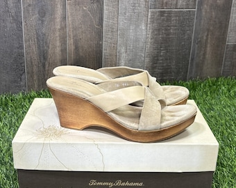 Sandały Tommy Bahama Wooden Say No Raw Sugar Italy ze skóry zamszowej
