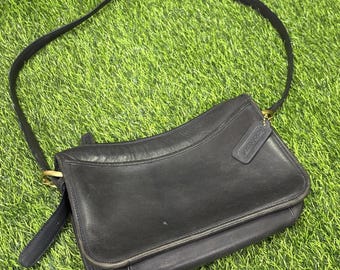 Bolso bandolera vintage Coach Legacy de piel negra de los años 90, Taylor Zip Brass USA