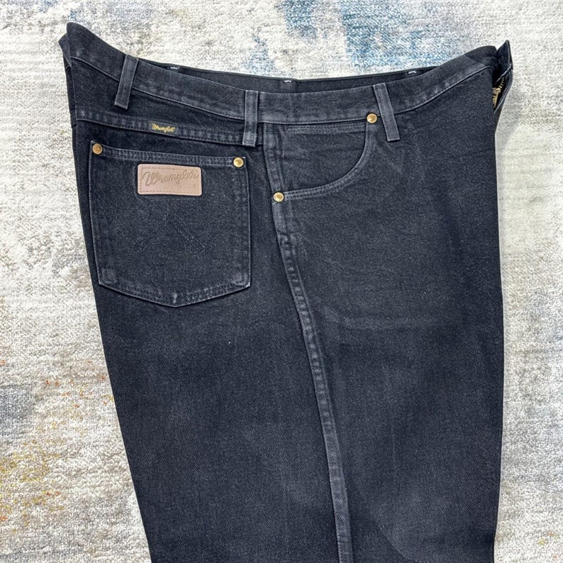 Vaqueros Wrangler vintage 40x34 Tagamax Western Workwear Denim negro imagen 1