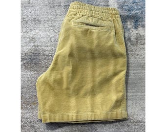 Polo Ralph Lauren Boys 16 Yellow Corduroy Shorts Elastic Waist Logo