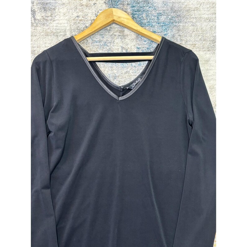 Deletta Anthropologie - Top tunique asymétrique en lin mélangé noir Anthropologie M image 7