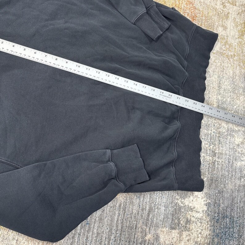 Sudadera con capucha Nike Vintage talla pequeña, negra, mini Swoosh, estilo años 90, desgastada, unisex, extragrande. imagen 7