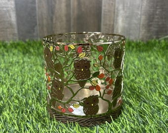 Owl Bath & Body Works Metal 3-Wick Candle Holder Fall Autumn Woodland Decor