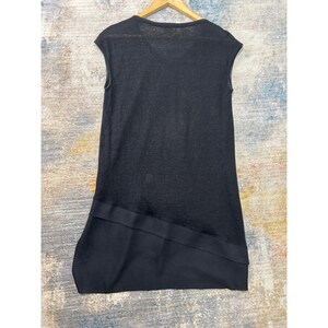 Deletta Anthropologie - Top tunique asymétrique en lin mélangé noir Anthropologie M image 5