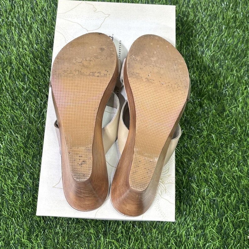 Tommy Bahama Wooden Say No Raw Sugar Italy Suede Leather Slide Sandals image 8