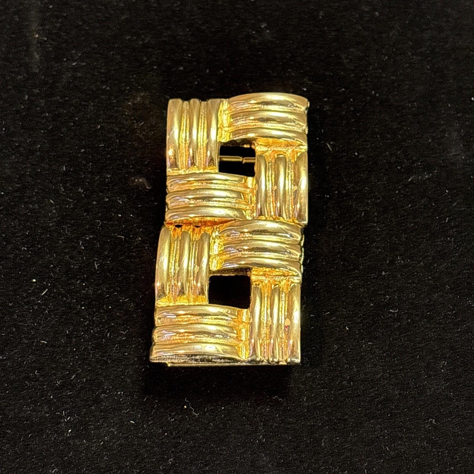 Vintage Dotty Smith Art Deco Faux Onyx Gold Belt Buckle Vintage Dottie Smith Gold Tone Belt Buckle Statement  main image 4