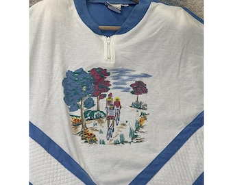 Vintage des années 80 grand-mère pull chemise XL Cottagecore