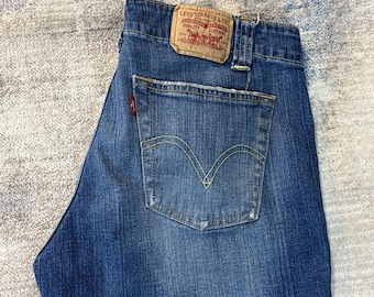 Vaqueros Levi's 525 Bootcut de tiro bajo para mujer, talla 8S, denim elástico azul
