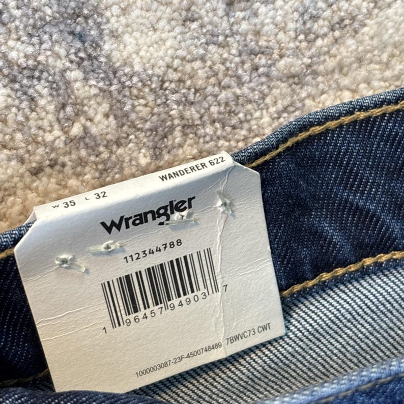 Vaqueros Wrangler Wanderer 622 de tiro alto y campana para mujer, 35 x 32, nuevo imagen 4