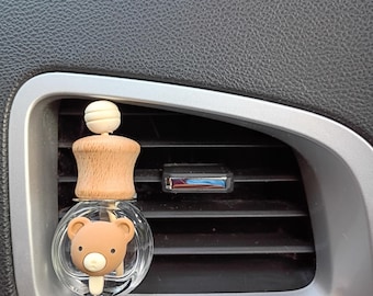 Car Air Freshener Vent Clip, Brown Bear Face Air Freshener Vent Clip with scented fragrance