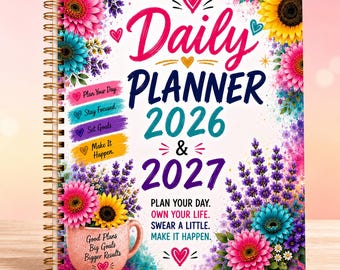 2026-2027 Daily Schedule, Goals, Notes & Productivity Planner | 2-Year Daily Organizer