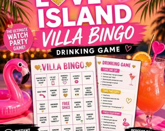 Love Island USA Bingo Drinking Game Printable | Watch Party Game | Bachelorette Party Game | Girls Night | Digital Download
