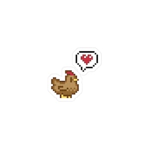 Stardew Valley, Chicken Sticker, Cute Cozy Game Vinyl Sticker, Cottagecore Gamer Decal, Farm Life Laptop Sticker, Gift for Stardew Fans