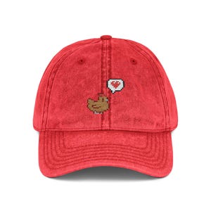 Stardew Valley, Chicken Embroidered Hat, Cozy Gamer Baseball Cap, Cottagecore Farmcore Hat, Stardew-Inspired Gift, Minimalist Gamer Apparel