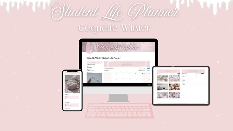 2026 Coquette Winter Student Life Planner - Etsy