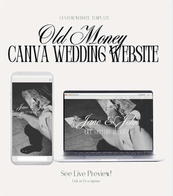 Old Money Canva Wedding Website Template
