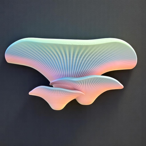 Mushroom Wall Shelf – Floating 3D Printed Shelf for Crystals, Cottagecore & Fairycore Decor – Glow Option – MagicMount Kit