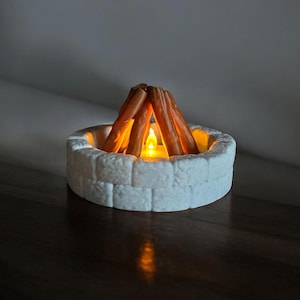 LED Campfire Light – Flickering Flame Garden Decor | Battery-Powered Mini Fire Pit for Camping, RV, Tabletop or Indoor Night Light