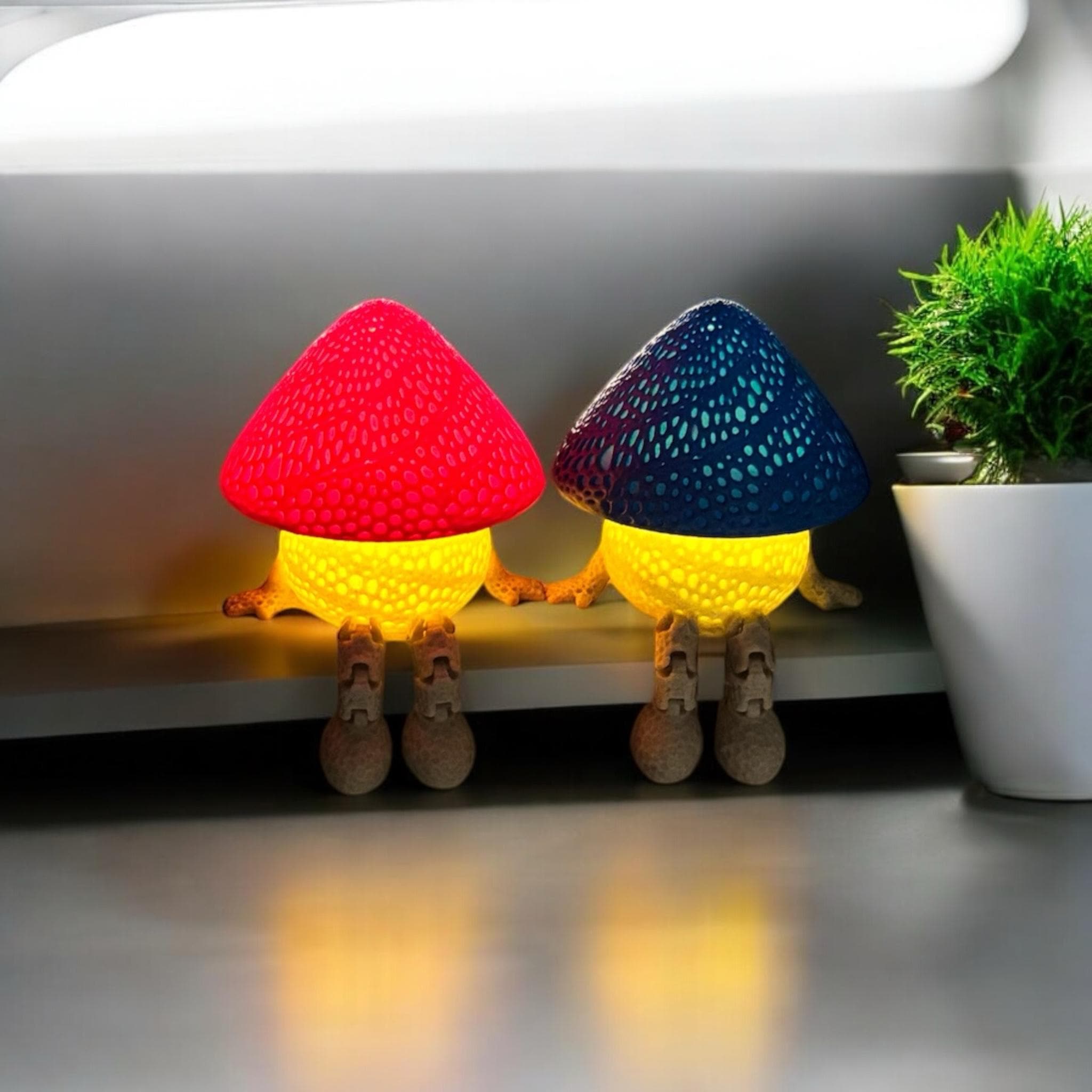 Mushroom Lamp LED Tea Light Holder – 3D Printed Whimsical Decor, Cottagecore Gift, Custom Colors