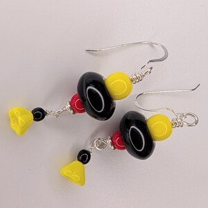 1 Pair Glass Bead and Sterling Silver Earrings
