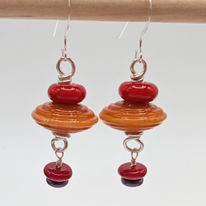 1 Pair Lampwork Bead and Sterling Silver Earrings