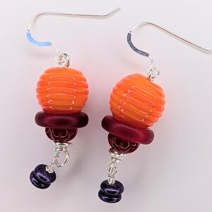 1 Pair Lampwork Bead and Sterling Silver Earrings
