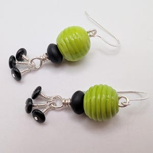 1 Pair Lampwork Bead and Sterling Silver Earrings
