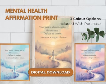 Mental Health Affirmation Print, Inspirational Quote Wall Art (Digital Download)