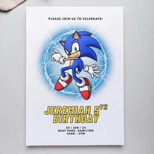 Sonic the Hedgehog REDIGERINGSBAR födelsedagsinbjudan