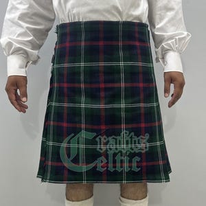 Scottish Clan Sutherland Modern Tartan Kilt - Handmade Sutherland Family Kilt - Made of 16 Oz Acrylic Wool - Scottish 8 Yard Tartan Kilt