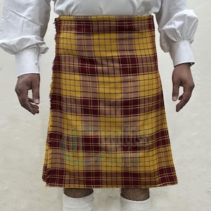 Clan Macmillan Dress Muted Tartan Kilt - Handmade Macmillan Family Kilt - Made of 16 Oz Acrylic Wool - Scottish 8 Yard Tartan Kilt