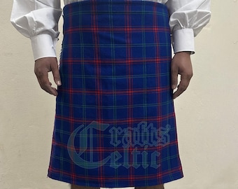 Handmade Clan Lynch Tartan Kilt: 16 Oz Acrylic Wool, 8 Yard Scottish Kilt