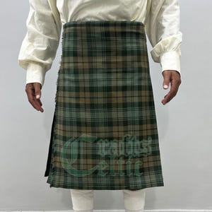 Scottish Clan Black Watch Weathered Tartan Kilt - Handmade Black Watch Tartan Kilt - 16 Oz Acrylic Wool - Scottish 8 Yard Tartan Kilt