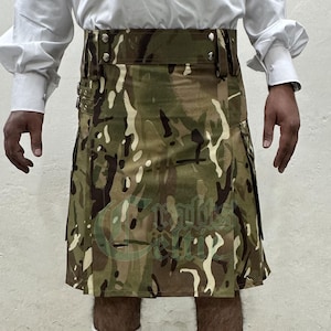 Scottish Multicam Utility Kilt - Handmade Camouflage Kilt for Men - Classic Tactical Kilt