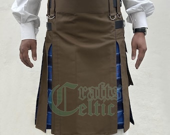 Handgemaakte hybride kilt Schotse tartan: katoenen utility-kilt