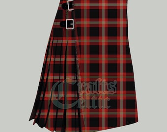 Handmade Scottish Perry Clan Tartan Kilt - 16 Oz Acrylic Wool