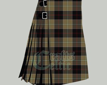 Kilt de caça xadrez Dunlop do clã escocês feito à mão - lã acrílica de 16 oz