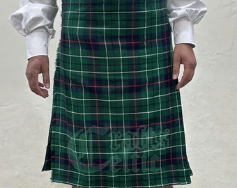Kilt xadrez Clan Duncan feito à mão: Kilt escocês de lã acrílica de 8 jardas