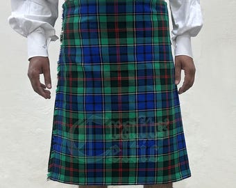 Handmade Clan Rutledge Tartan Kilt: 16 Oz Acrylic Wool, 8 Yard