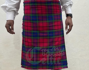 Handmade Scottish Wardlaw Clan Tartan Kilt - 8 Yard Acrylic Wool