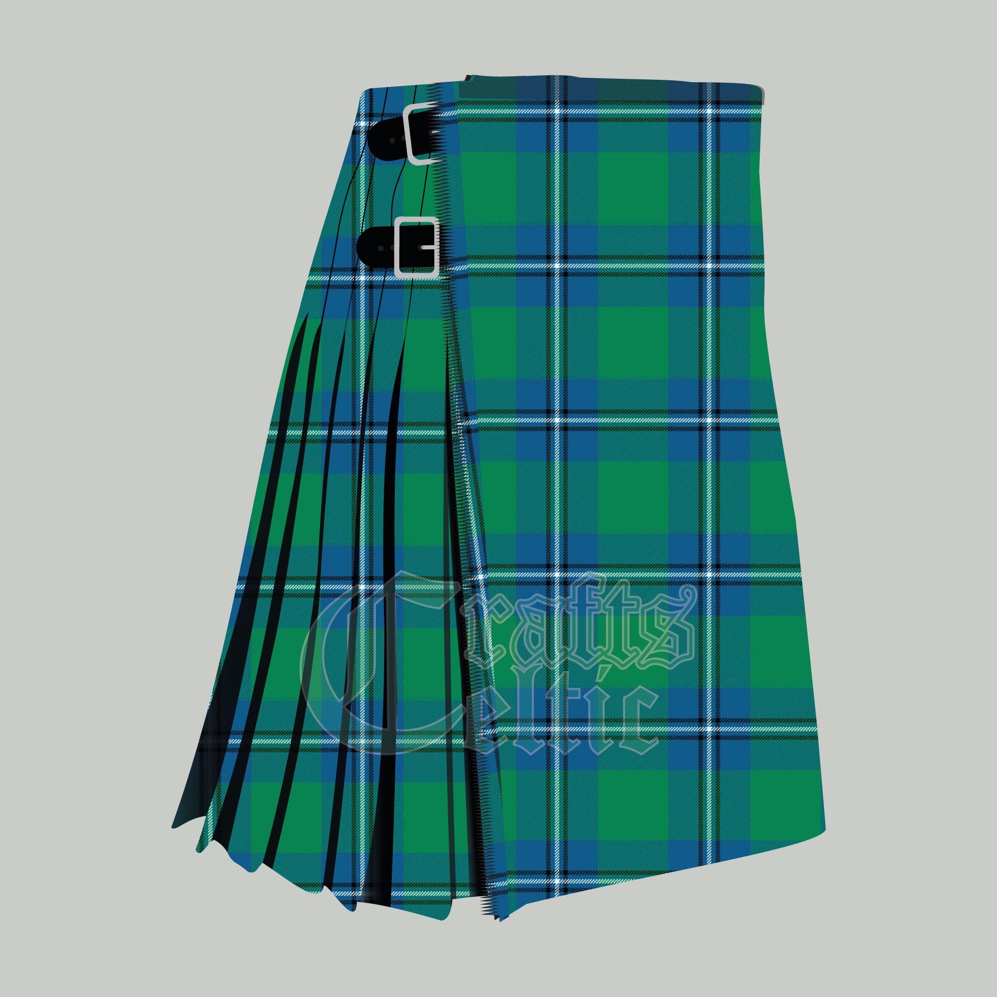 Scottish Clan Irvine Tartan Kilt Handmade Irvine Family Kilt for