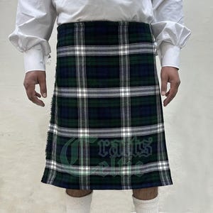 Black Watch Dress Tartan Kilt - Handmade Black Watch Dress Kilt for Men - Made of 16 Oz Acrylic Wool - Scottish 8 Yard Tartan Kilt