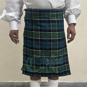 Kilt écossais ancien du clan Colquhoun - Kilt de la famille Colquhoun fait main - en laine acrylique 16 Oz - Kilt écossais 8 verges