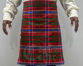 Handmade Scottish Harkness Clan Tartan Kilt - 16 Oz Acrylic Wool