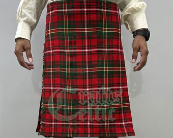 Kilt escocés de tartán Hay Clan: lana acrílica hecha a mano, 8 yardas