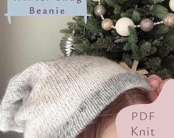 Winter Snug Beanie Knit Pattern - DIGITAIL DOWNLOAD