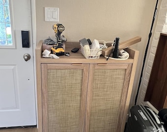 6 Tier Wooden Shoe Storage for 24 Pairs | Rattan Shoe Cabinet | Shoe Storage Organizer | Storage Cabinet | Entryway Shoe Rack